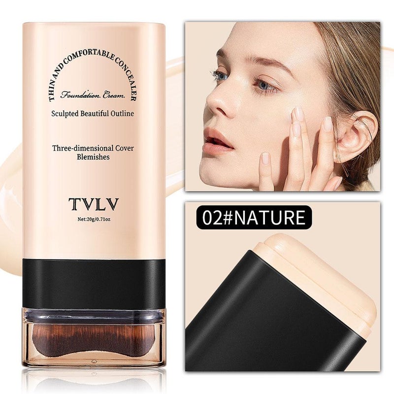 TVLV Eraser Foundation Stick: Hydrating, Lightweight, Conceals, Brightens Skin Tone, Long-Lasting, Dual-Ended Foundation Stick 20g